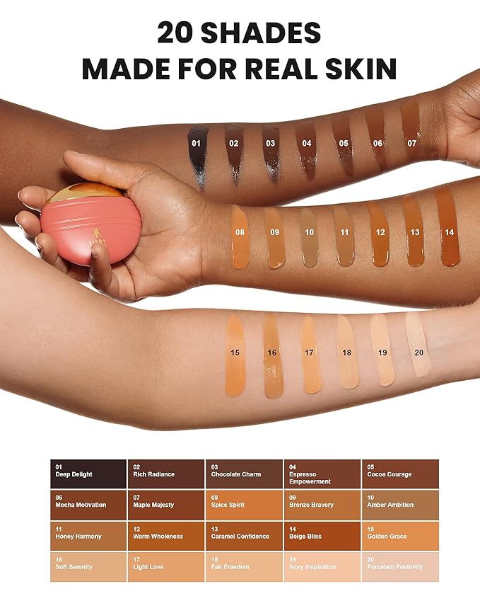 Konfident Glow Skin Tint – Golden Grace Hydrating Oil-Free Glass-Skin Foundation, Buildable Light-to-Medium Coverage, 30 ml – Inclusive Clean Makeup for Radiant Confidence