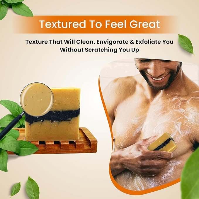 The Black Stuff All Natural Bar Soap for Men Handmade Cold Process Soaps with Organic Ingredients and Essential Oils - Mens Soap for Daily Use, The Good Room Body Soap