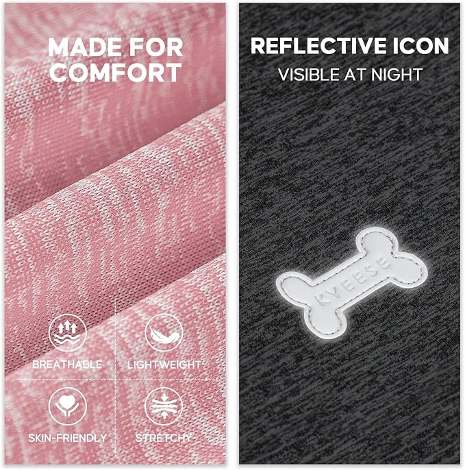 KYEESE 2Pack Dog Shirt for Medium Dogs Sun Protection Tank Top for Summer | Reflective for Safety, Lightweight & Breathable, Shedding Control, Skin-Friendly for Sensitive Dogs, Easy On/Off, Quick Dry