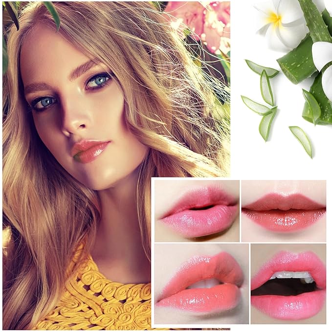 2PCS Color Changing Lipstick,Magic Lipstick Jelly Lip Balm,Long Lasting Waterproof Temperature Color Change Lip Gloss (B)