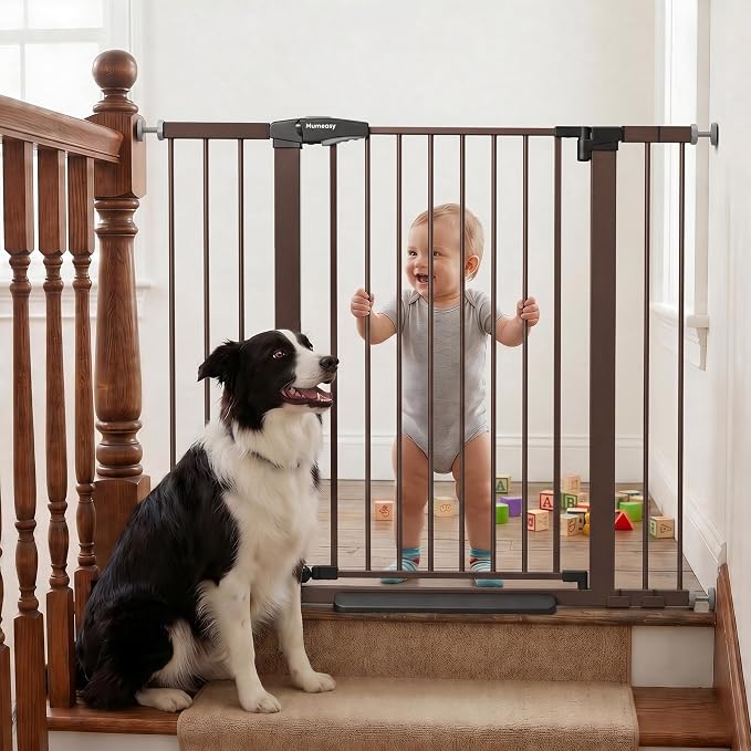 Mumeasy 36" Extra Tall Dog Gate, 29.7-46" Baby Gate for Stairs & Doorways
