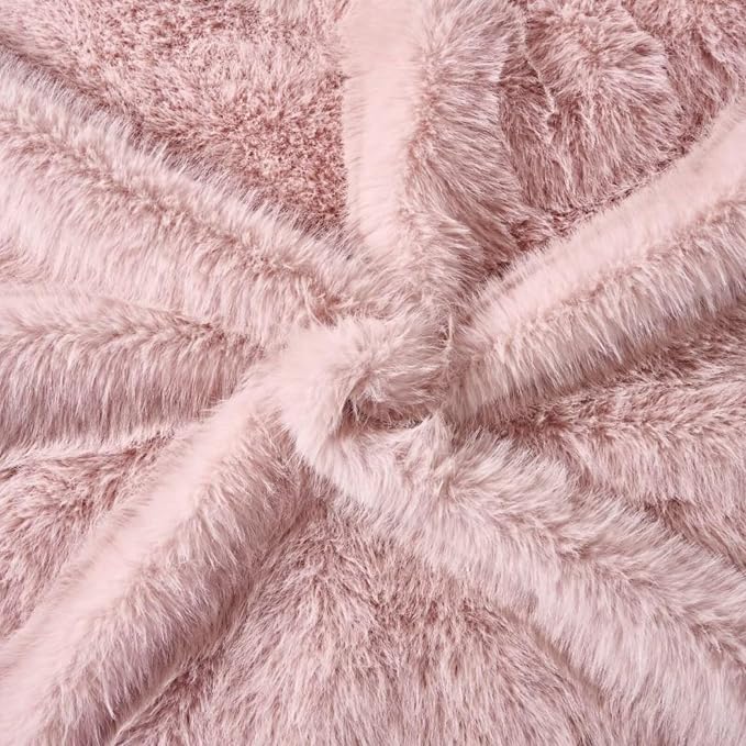 Luxury Fluffy Faux Fur Throw Blanket,Thick Fluffy Silky Fuzzy Cozy Blanket,Plush Blankets for Couch, Sofa, Chair, Bed-Pink,50x60 Inches
