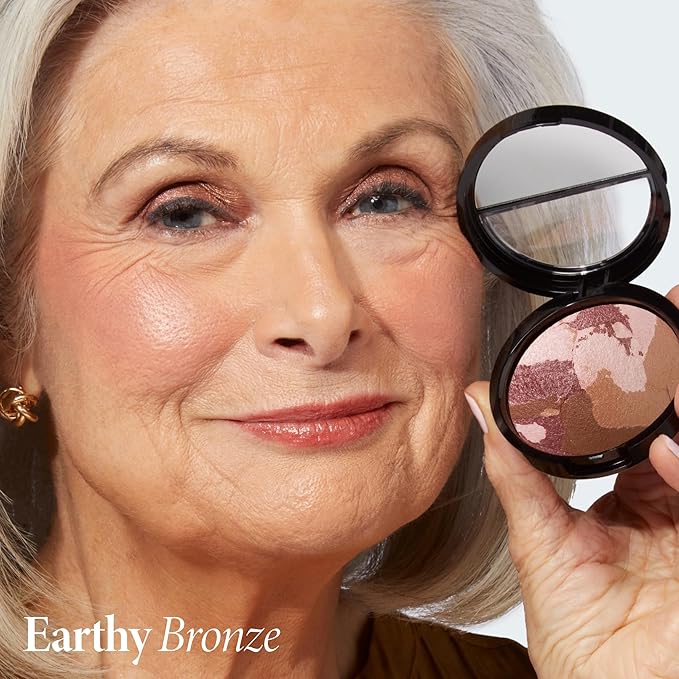 LAURA GELLER NEW YORK Baked Blush-n-Bronze Marbleized 2-in-1 Sculpting Bronzer Blush - Earthy Bronze - Contour Face with a Radiant Flush