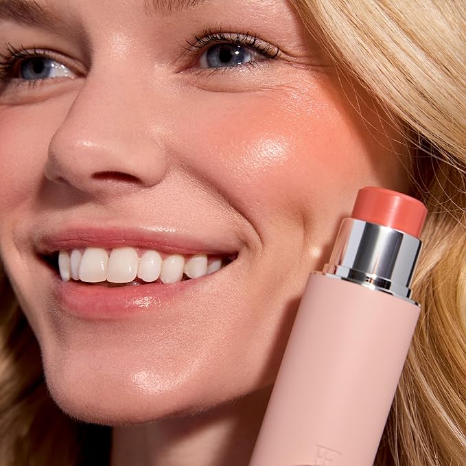 EarthsCure Cream Blush Stick (Malibu Sunrise - Peach Coral) - Multi-Use Cheek, Lip & Eye Tint - Buildable Hydrating Formula, Natural Dewy Finish - 1 Piece