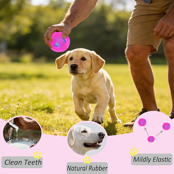 Indestructible Dog Balls 3.5 Inch Tough Chew Toys for Aggressive Chewers