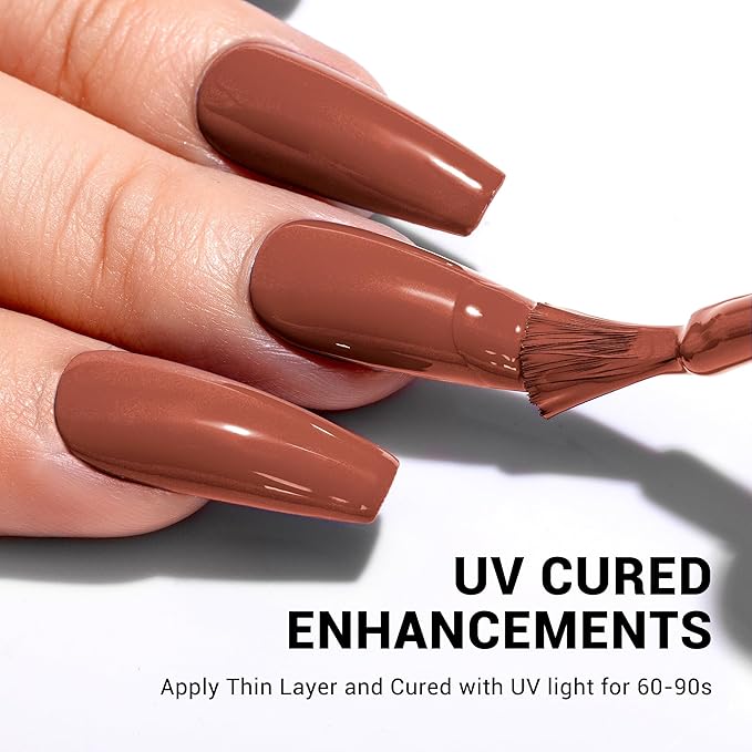 MelodySusie Thick Rust Red Brown Gel Nail Polish,0.5fl oz Nails Soak Off UV LED Brown Gel Polish Christmas Gift for Women Nail Art Manicure Salon DIY Nail Design Decoration at Home-1674