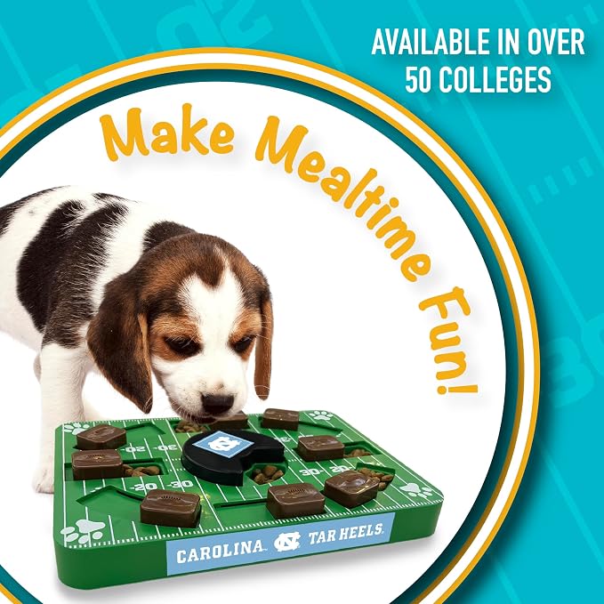 Pets First NCAA University of NC Puzzle Toy, Puzzle Treat Dog Toy, Interactive Dog Treat Toy, Dog Puzzle Feeding Slow Toy