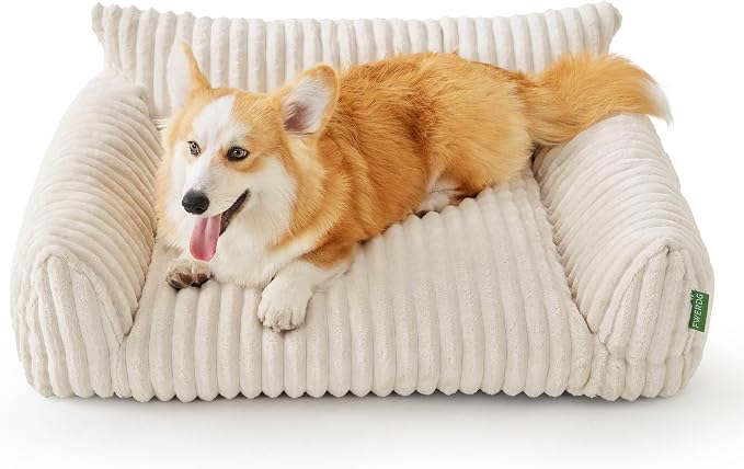Cute Couch Bed for Pets, Supportive Cat Sofa for Indoor Cats, Large Dog Sofa Bed for Large Dogs, Cream, 36 inches