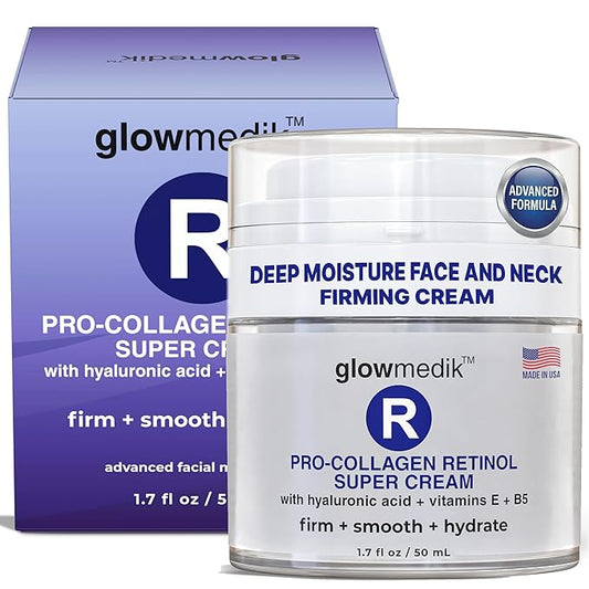 Anti-Aging Face Cream with Retinol & Hyaluronic Acid – Made in USA – Pro-Collagen Night Cream for Women & Men – Firming Face & Neck Moisturizer for Fine Lines, Wrinkles & Aging Skin – 1.7 fl oz