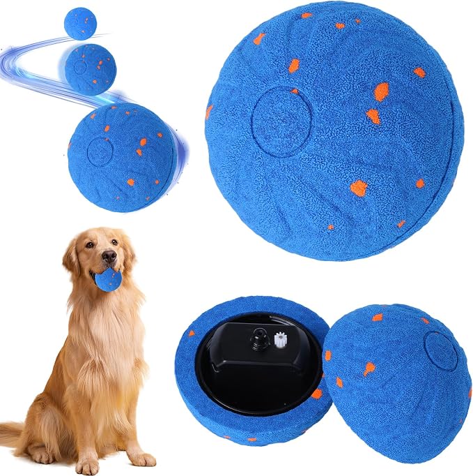 Interactive Dog Ball Toy, Automatic Motion Activated Smart Rolling & Bouncing Ball, USB Rechargeable Durable E-TPU Material Pet Toy for Small Medium Large Dogs, Boredom Relief & Exercise -- Blue