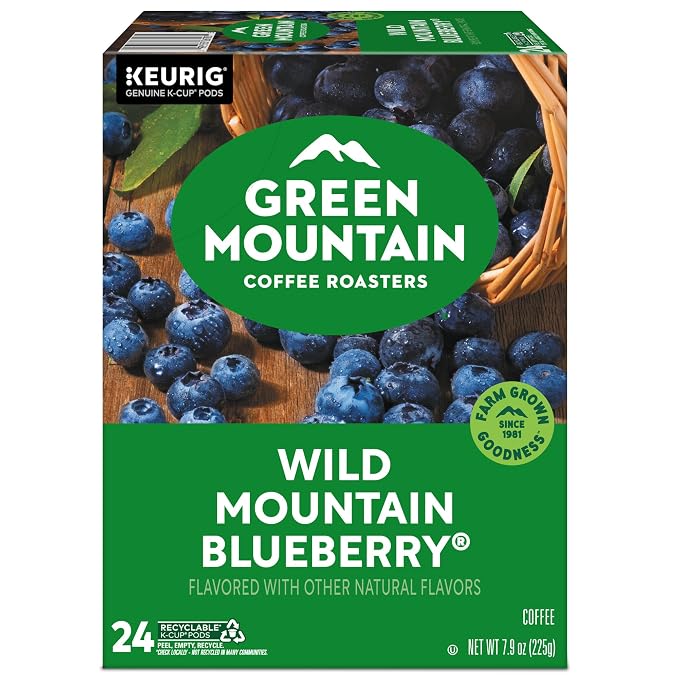 Green Mountain Coffee Roasters Wild Mountain Blueberry Keurig Single-Serve K-Cup pods, Light Roast Coffee, 96 Count