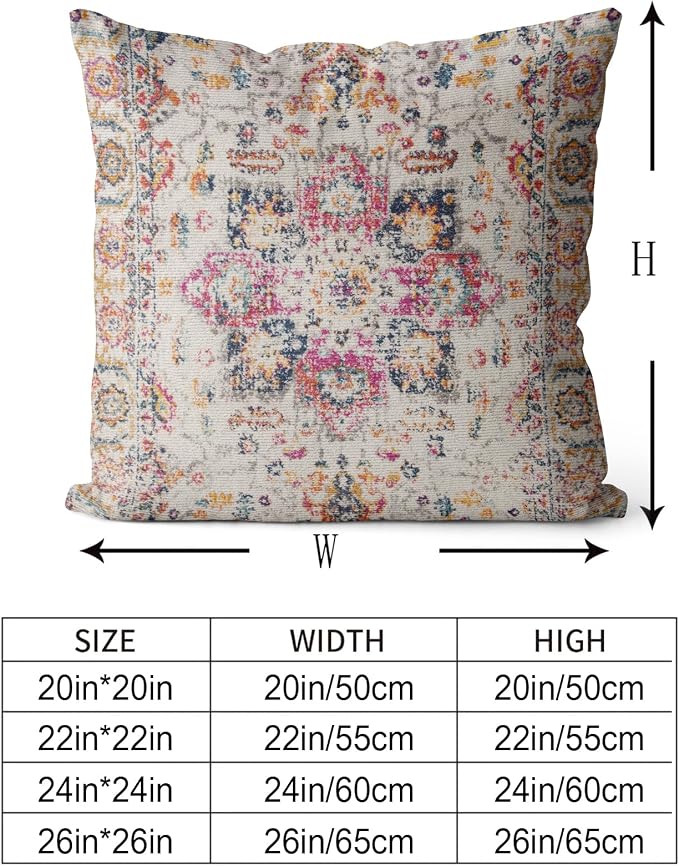 Snycler Boho Throw Pillow Covers 26x26 inch Set of 2 Burnt Yellow Terracotta Rust Colored Throw Pillows Double Sided Boho Home Soft Decor for Bedroom Living Room Couch & Sofa (No Inserts)