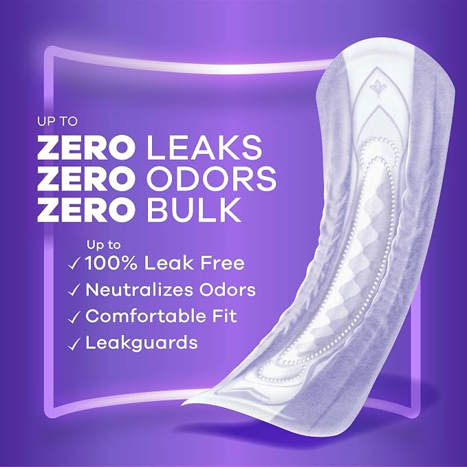 Always Discreet Adult Incontinence Pads for Women, Drier, 5 Drop Long Length, Heavy Absorbency, Pads for Bladder Control Management, Bladder Leaks, & Postpartum-Pads, 64ct (Pack of 2)