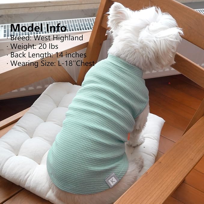 KYEESE 2Pack Waffle Dog Shirt for Small Dogs Striped Dog Sweater Tank Top | Cozy Warmth, Lightweight & Breathable, Gentle on Sensitive Skin, Stretchy & Free to Move, Comfortable Daily Wear