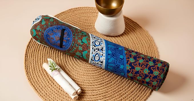 INDIAN CRAFT CASTLE Yoga Mat Bag, Full-Zipper Yoga Mat Carrier with Adjustable Strap, Front & Exterior Phone Pocket, Stylish & Functional Fitness Mat Holder for Women & Men