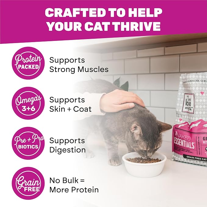 I and love and you Naked Essentials Dry Cat Food - Salmon + Trout - Grain Free, Real Meat, No Fillers, Prebiotics + Probiotics, 3.4lb Bag