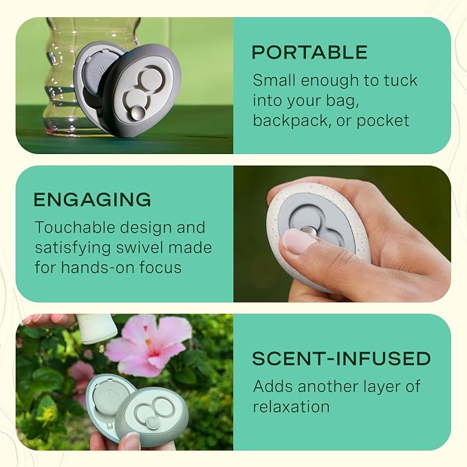 Lifelines Scent-Infused Grounding Stone & Oil Blend - Portable Fidgets for Tweens, Teens & Adults with Essential Oil Blend & Diffusion Stones for Sensory Immersion - Calming Waterless Passive Diffuser