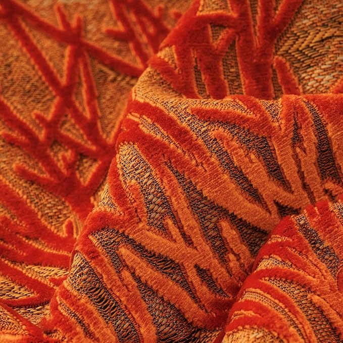 Burnt Orange Twigs Throw Pillow Cover Branches Velvet Cushion Case Neutral Pillowcase for Sofa Couch Bedroom Living Room Home Decor,20x20 Inch