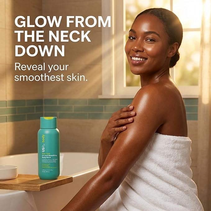 Urban Skin Rx Even Tone 5% AHA Smoothing Body Wash, Lathering Gel Formula, Deeply Cleanses, Soothes & Improves Appearance of Bumpy Texture, Blemishes & Uneven Skin Complexion, Daily Use, 13 Fl Oz