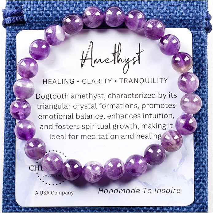 Cherry Tree Collection – Handmade Crystal Bracelets with Black Obsidian, Tiger’s Eye and 6 Other Gemstones for Men & Women – 8mm Beaded Bracelet for Healing, Protection & Positive Energy–Sizes S/M/L