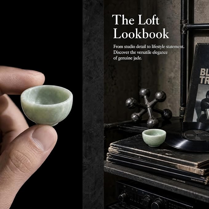 2 PCS Ring Bowl Jade Stone Trinket Dish Small Jewelry Holder Suitable For Vanity Nightstand Desk Decor Crystal Storage Home Office Accessories