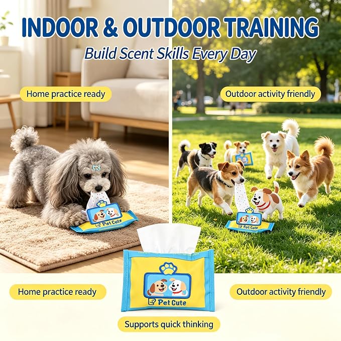 Wet Treats Feeder Sniffing Training Toy for Dog with Noise Maker and Reward Pouches Enhancing Cognitive Skill Wet Wipe Dog Snuffle Toy