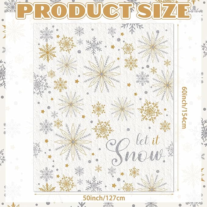 Plush Let It Snow Christmas Throw Blanket Winter Home Decor | 50'' x 60'' Soft Flannel with Snowflake Let It Snow Design, Cozy Fleece for Sofa Bed Couch, Winter Holiday Home Decor Gift