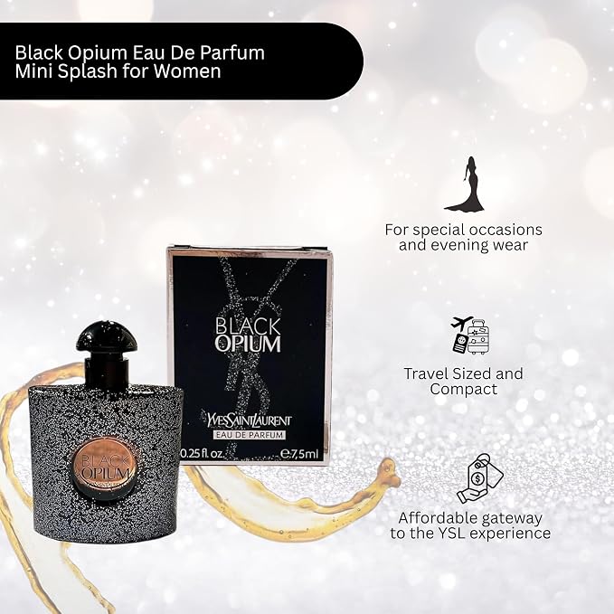 Yves Saint Laurent Black Opium Perfume for Women Mini EDP Splash 0.25 Ounce