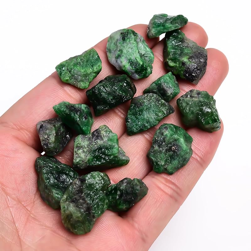 50 carats Raw Tsavorite Green Garnet Rough Gemstone, Natural Crystals, Healing Stones, Wholesale Lot, Jewelry Making Supply, Stone