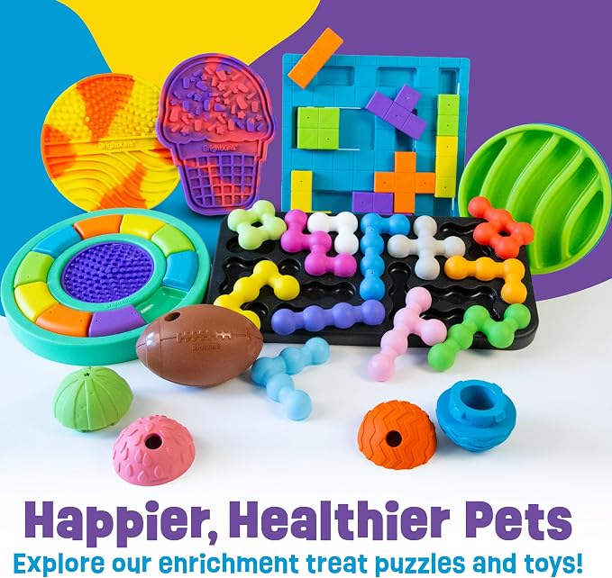 Brightkins Tough & Tumble 2 Piece Treat Dispenser: Small Textured Ball - Interactive Dog Toys, Enrichment Toys for Dogs, Dog Treat Dispensing Ball, Brain Training for Dogs, Puppy Slow Feeder, Pet Toy