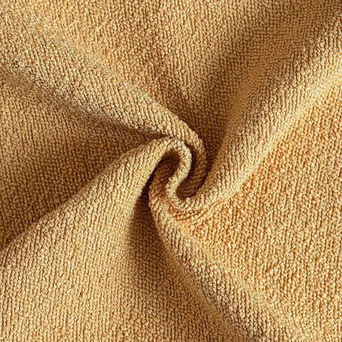 Foindtower Set of 2, Decorative Textured Boucle Throw Pillow Covers Accent Solid Pillow Cases Neutral Couch Cushion Case for Chair Sofa Bedroom Living Room Home Decor 24x24 Inch Light Yellow