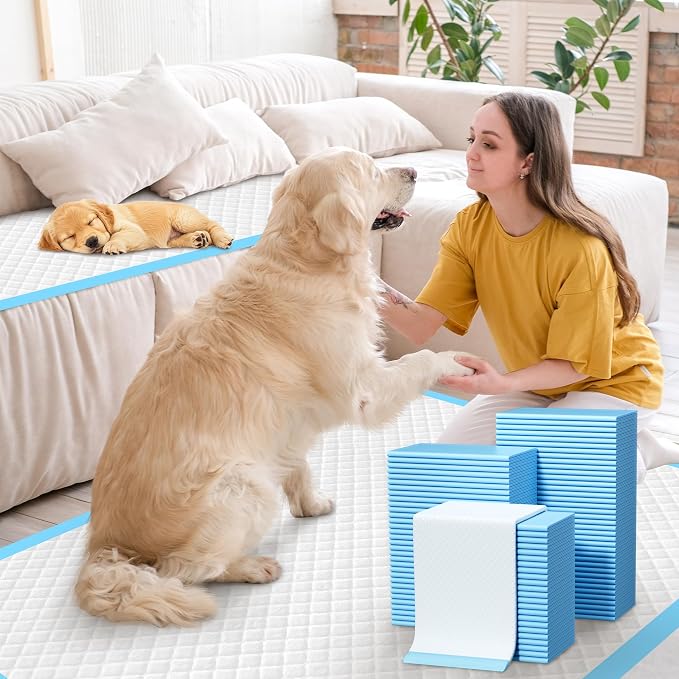 60 Count Extra Large Dog Pee Pads 28" x 34", Super Absorbent X-Large Puppy Pads Disposable Dogs Training Pads, Quick Drying Leak-Proof Dog Potty Pads for Doggies Puppies (Pack of 2)