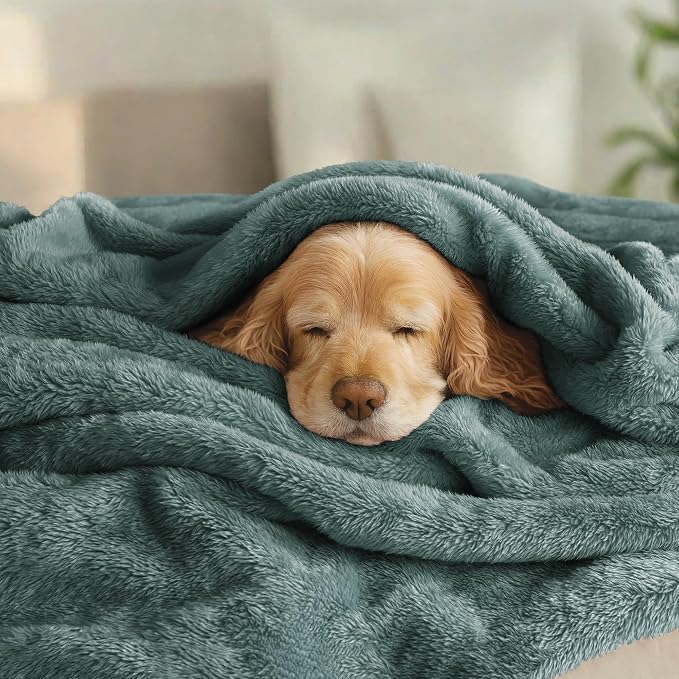 Exclusivo Mezcla Fuzzy Plush Fleece Bed Blanket King Size, Celadon | 104x90 Inches, Super Soft and Cozy Bed Blanket, Fluffy Decorative Bedding for Livingroom, Bedroom, All Season