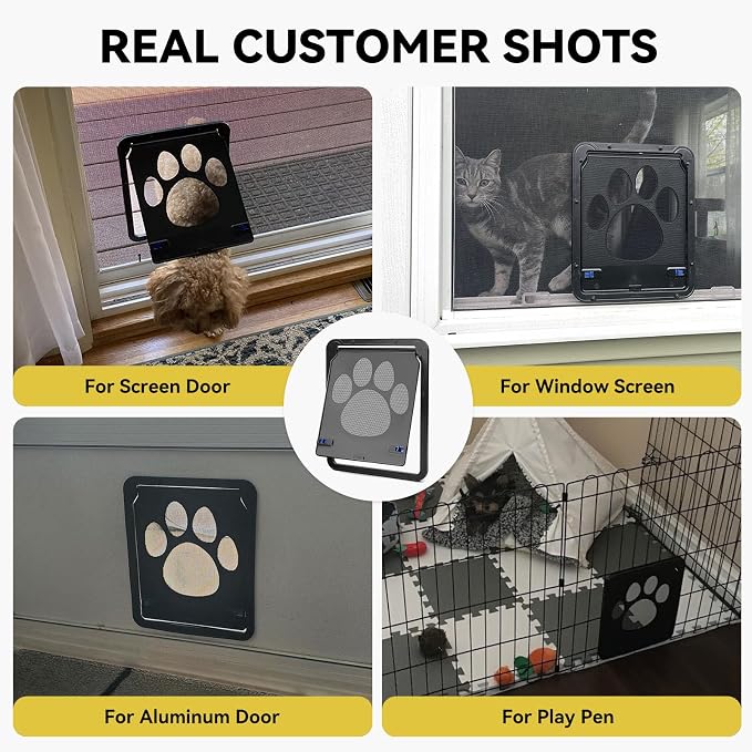 Dog Door for Screen Door, Cat Door Screen Small Dog Door Insert for Sliding Door Easy Install, Small 8"×10"