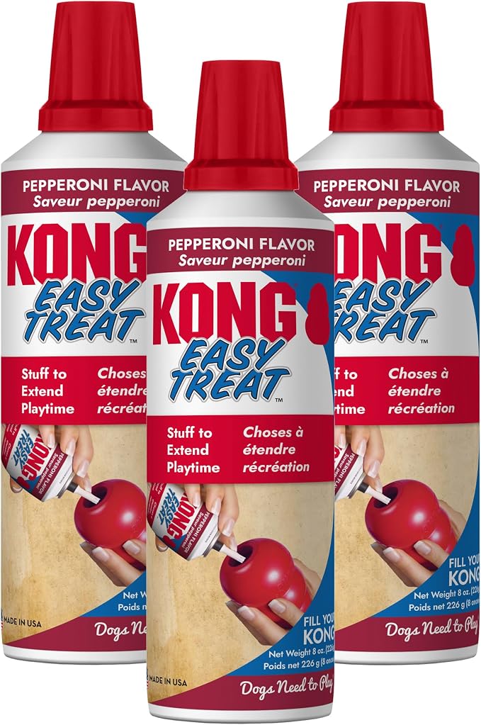 KONG Easy Treat Pepperoni Dog Paste 3-Pack – Mess-Free Stuffing Treat