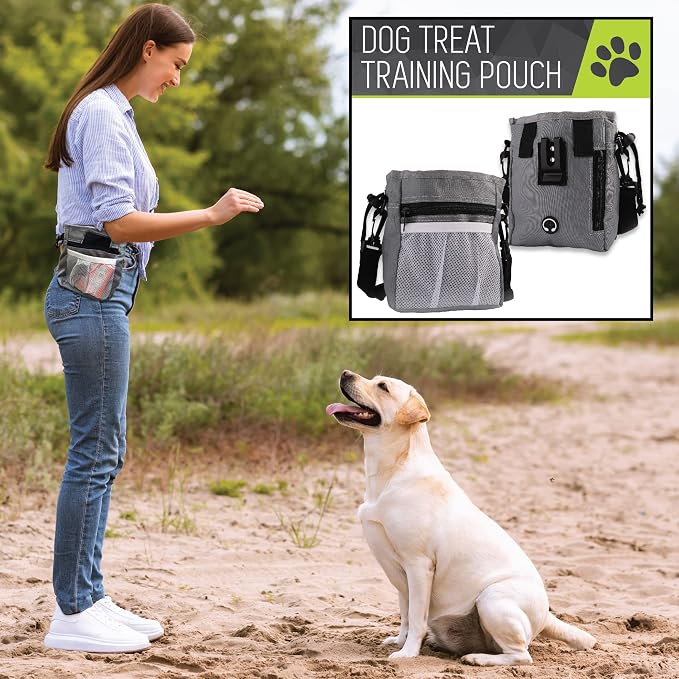 Dog Treat Training Pouch – Hands-Free, Poop Bag Dispenser (11x7.5)