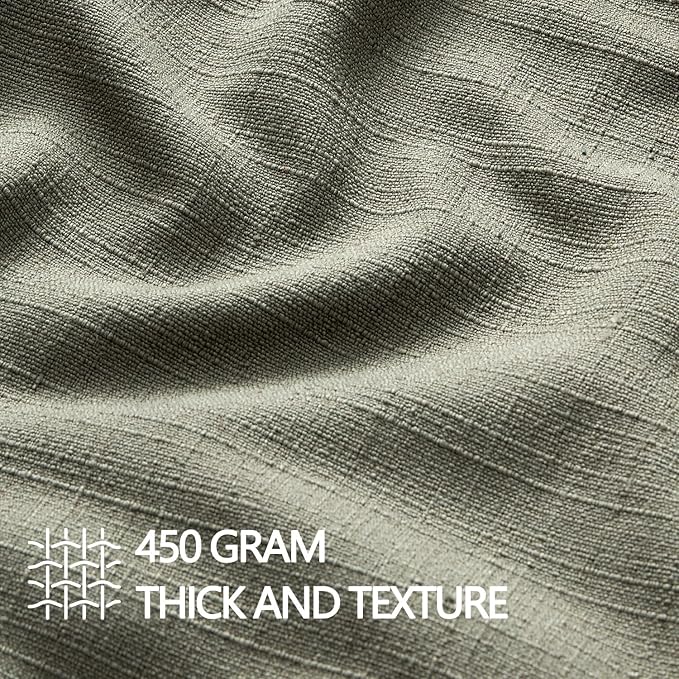 MIULEE Thick Textured Decorative Throw Pillow Covers 18x18 Inch Olive Green | Set of 2, Linen Blend Pillow Cover, Flange Edge Design, Farmhouse Modern Boho Style, Bed Couch Living Room Decor