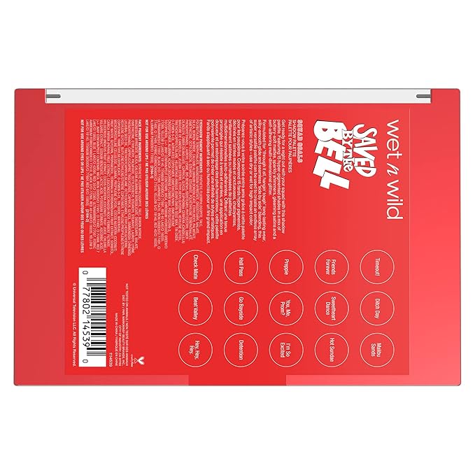 wet n wild Saved By The Bell Squad Goals Shadow Palette, Blendable Makeup Pigments, Shimmer, Matte, Sparkle Finishes,1114539