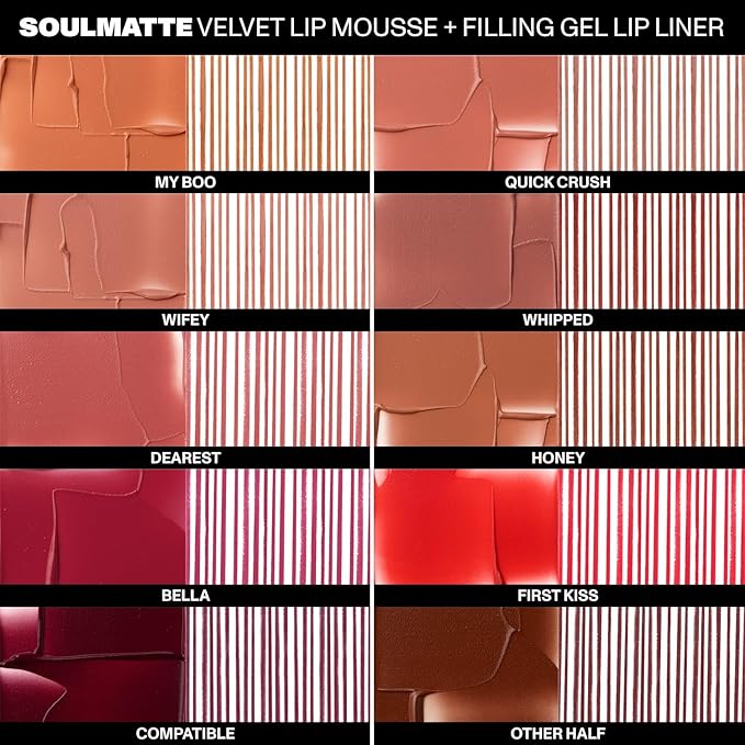 MORPHE Soulmatte Gel Lip Liner - Creamy Lip Pencil with a Matte Formula - Precision Contour Pencil with Sweet Almond & Tea Seed Oil for Long-Lasting Definition - First Kiss (0.007 oz) (Pack of 2)