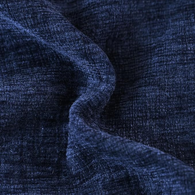CaliTime Decorative Couch Throw Pillow Covers 18 X 18 Inches Navy Blue | Pack of 4, Cozy Chenille Cushion Cases for Sofa Bed Living Room Farmhouse Home