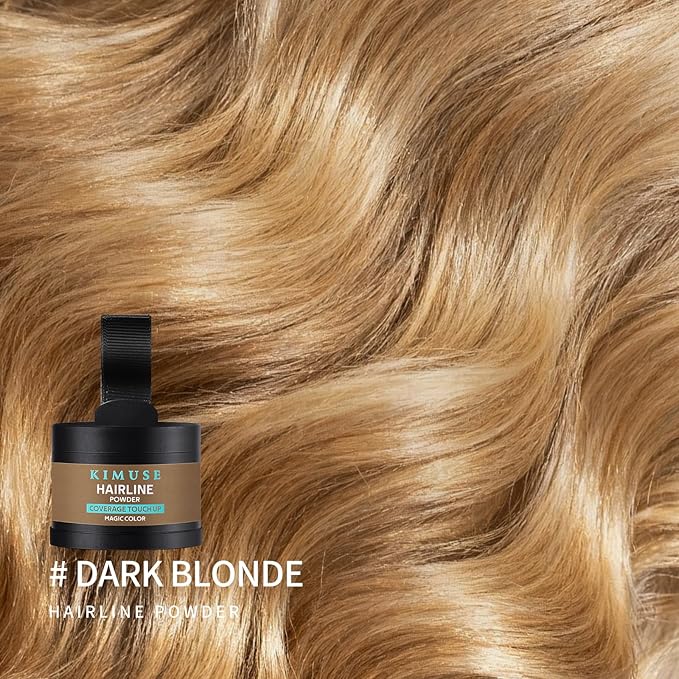KIMUSE Hairline Powder, Root Touch Up Hair Color, Instantly Conceals Hair Loss, Bald Spot Thin Hair Powder with Dual-ended Hairline Brush for Women and Men, Transfer-proof & Sweat-proof