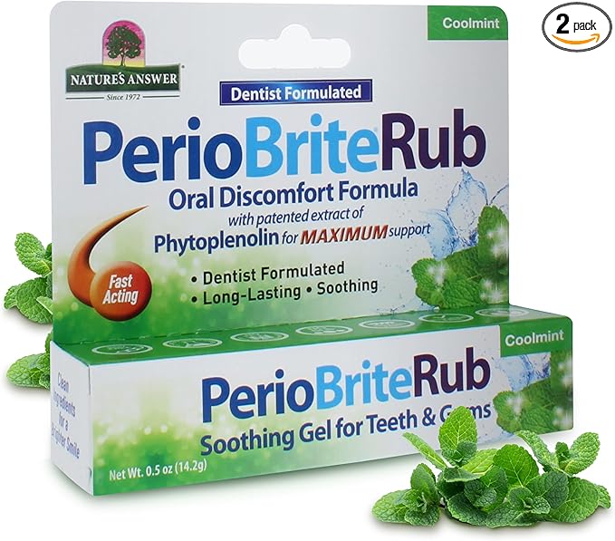 Nature's Answer Periorub Topical Rub, 0.5 oz (Pack of 2) | Dentist Formulated Soothing Gel for Teeth and Gums