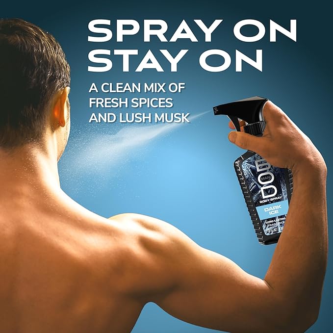 BOD man Fragrance Body Spray, Dark Ice, 8 fl oz
