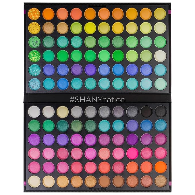 SHANY Highly Pigmented Eye Shadow Makeup Palette, 120 Matte Shimmer Metallic Eyeshadow Set with Long Lasting and Blendable Natural Colors - Bold & Bright