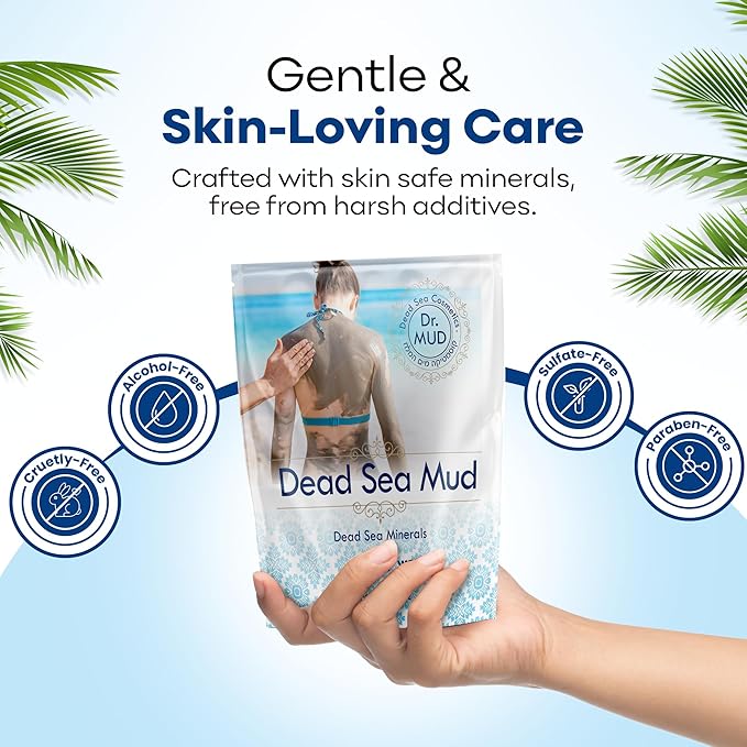 Dead Sea Mud Body Mask, Black Clay Treatment, Natural Minerals Deep Cleansing Mask (20.4 oz)