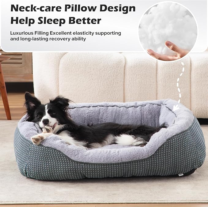 Dog Bed Medium Size, Orthopedic Warming Soft Calming Sleeping Durable with Anti-Slip Bottom