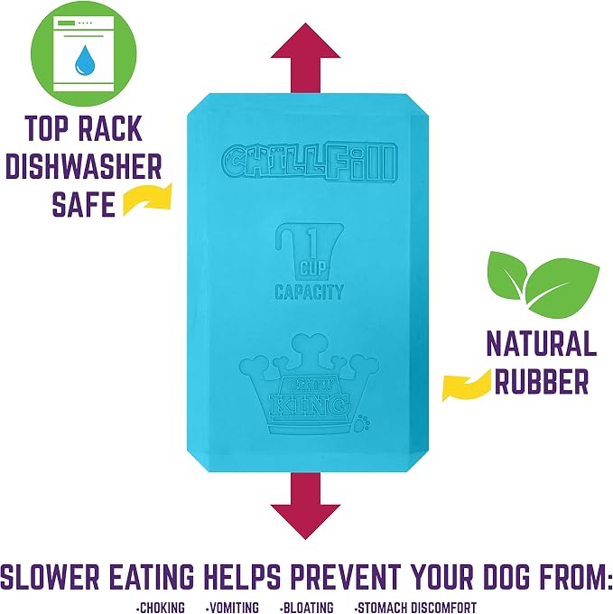 Chew King Premium Treat Dog Toy, XL, Extremely Durable Natural Rubber Fillable Toy Collection, Frozen Feeding