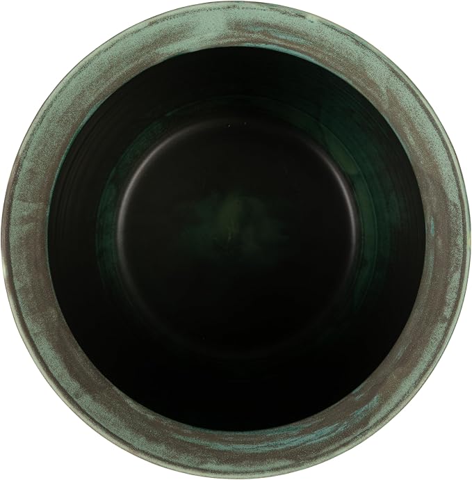 Creative Co-Op Matte Aqua Green Textured Stoneware Planter