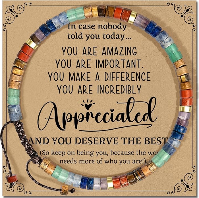 Inspirational Gifts Bracelets for Women: Valentines Mothers Day Birthday Gifts for Women Friends Sister Mom - Healing Natural Stone Beads Bracelets Thinking of you Get Well Soon Gift for Women