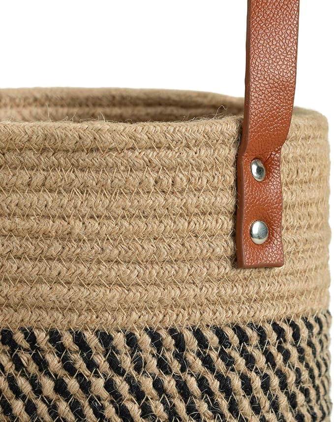 Goodpick 2 Pack Jute Rope Wall Hanging Storage Baskets for Home Decor | Boho Woven Hanging Plant Basket Decor, Decorative Basket for Home, Size 7.87×7×11.7 Inches for Wall Flower & Home Storage